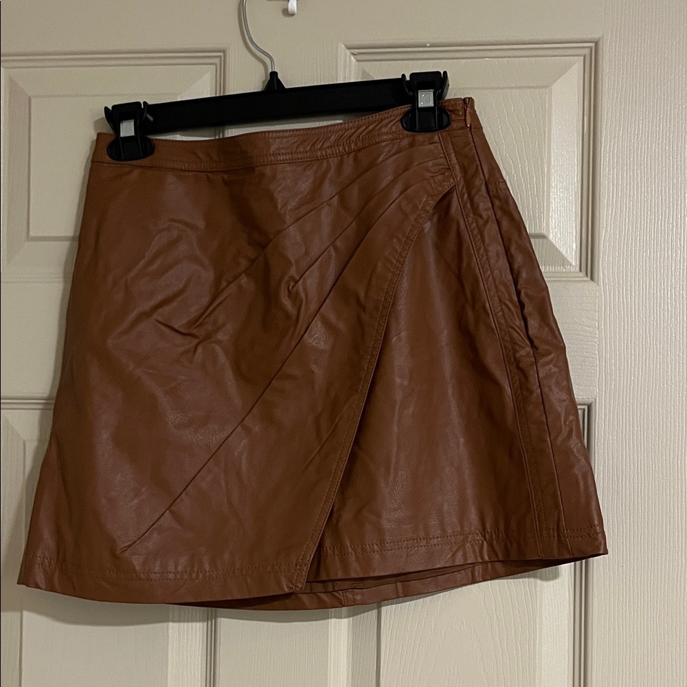 Free People Tan Mini Wrap Skirt CE021